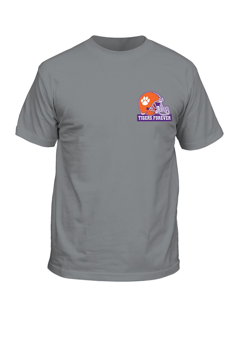 NCAA Clemson Tigers Past Present Helmets Graphic T-Shirt