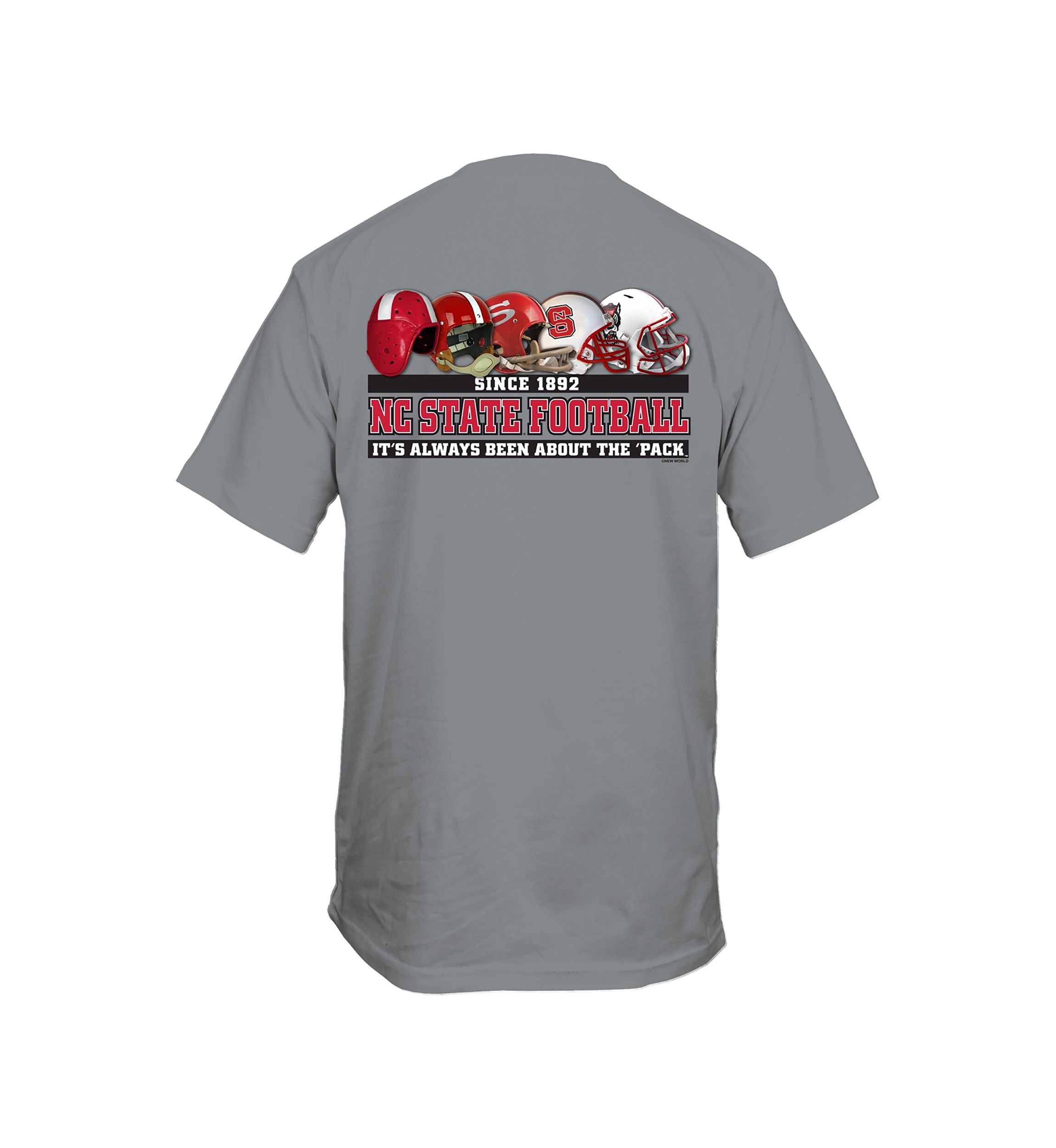 NCAA NC State Wolfpack Past Present Helmets Graphic T-Shirt