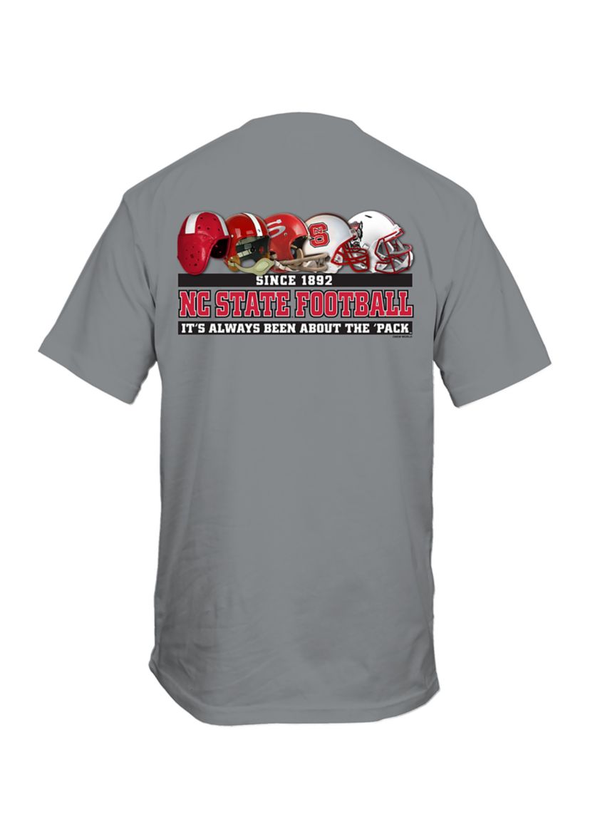NCAA NC State Wolfpack Past Present Helmets Graphic T-Shirt