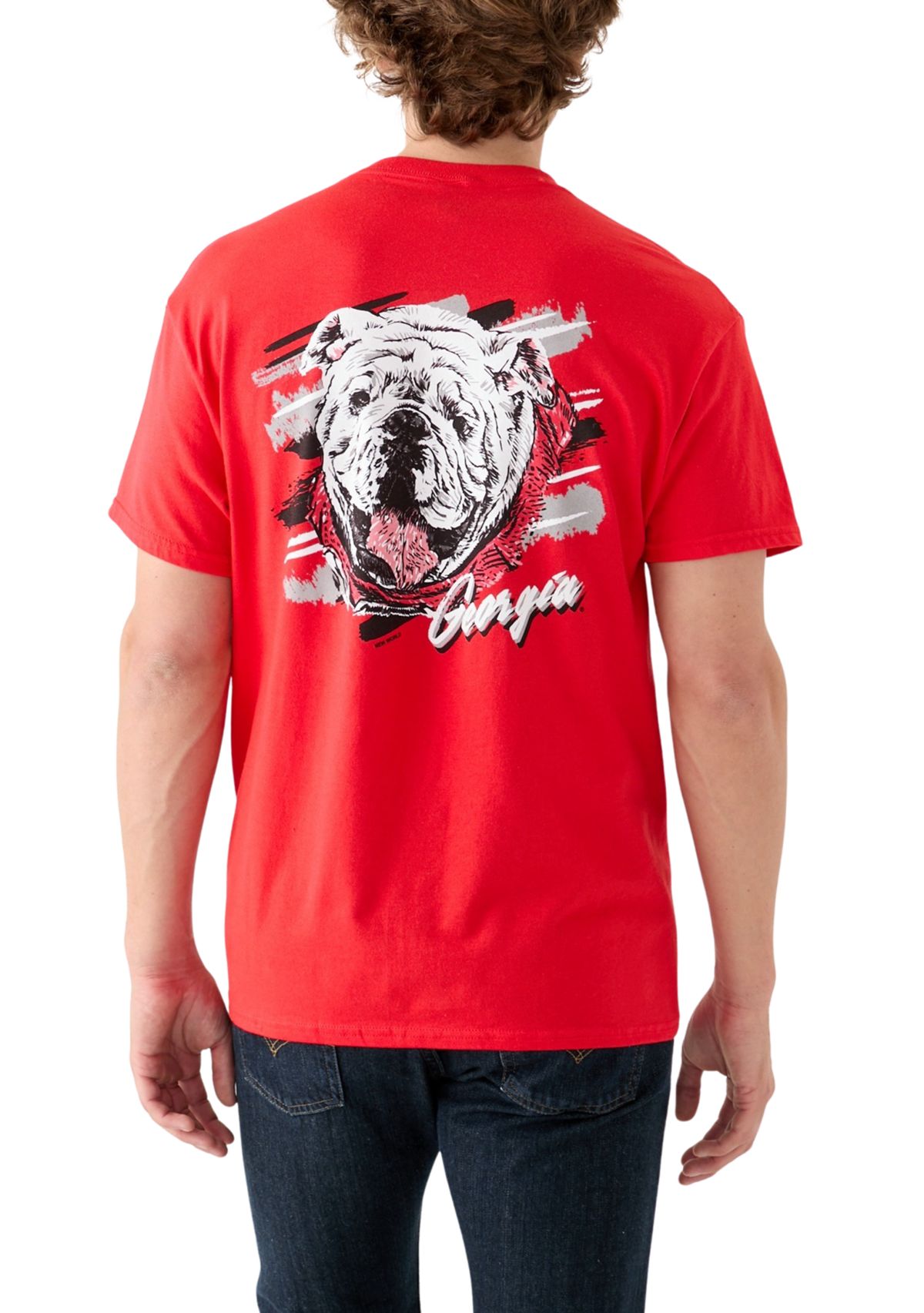 NCAA Georgia Bulldogs Mascot Sketch Graphic T-Shirt