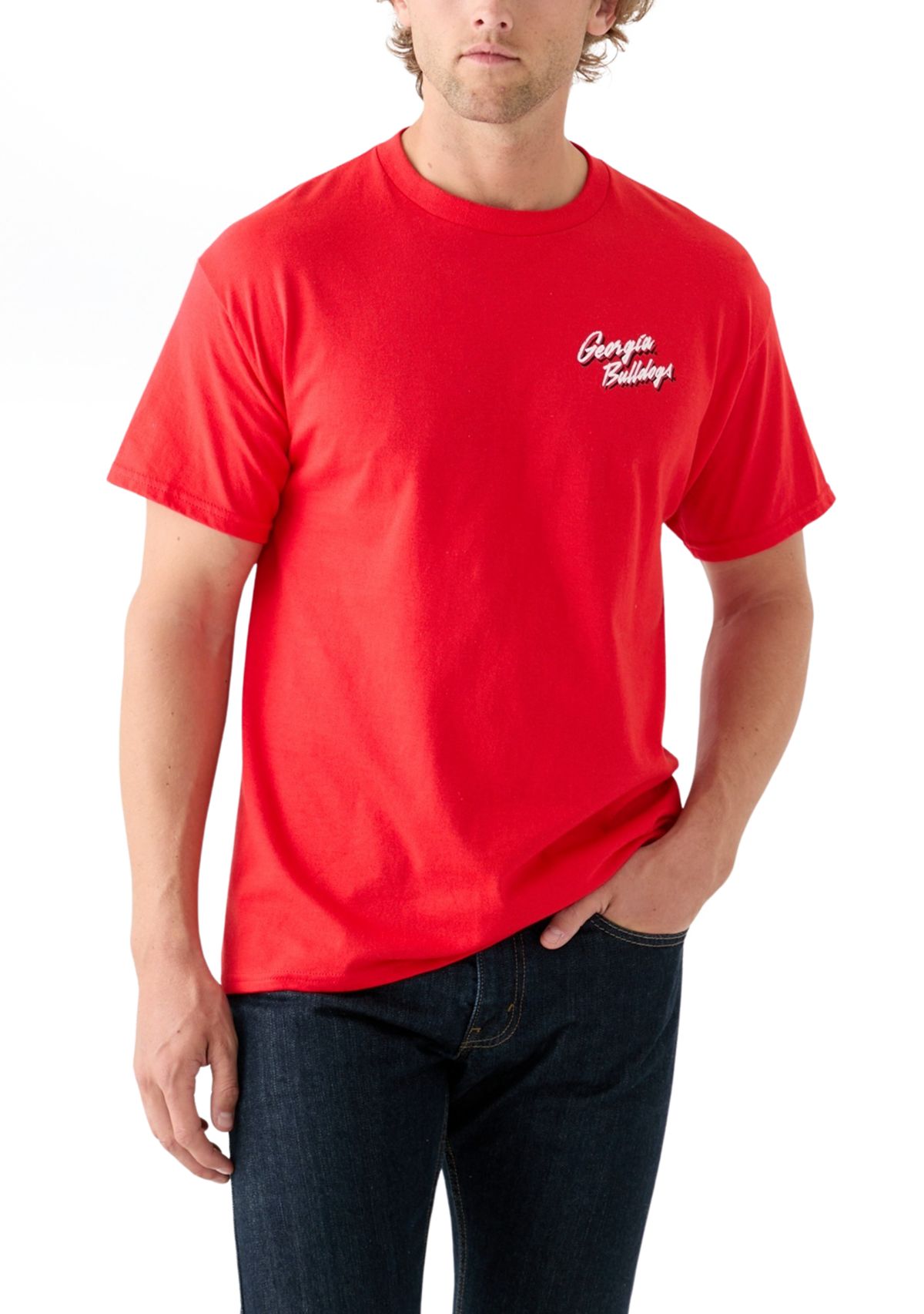 NCAA Georgia Bulldogs Mascot Sketch Graphic T-Shirt