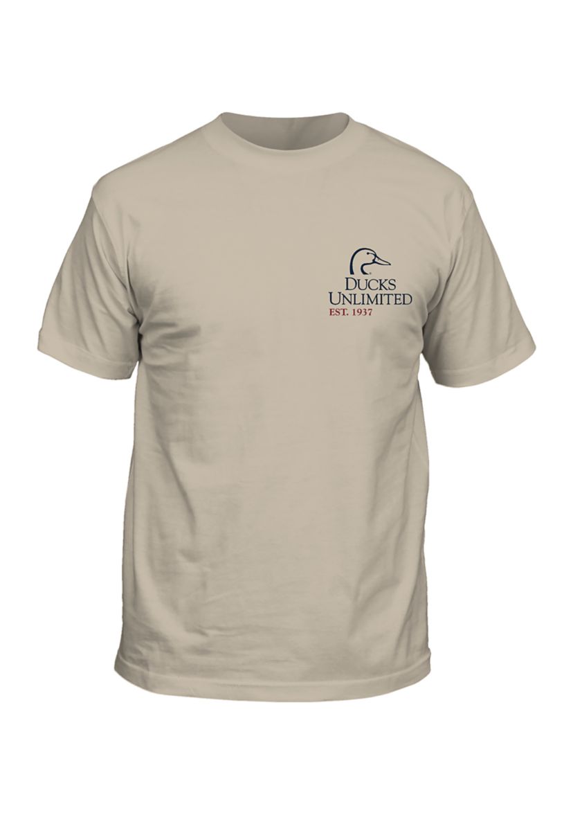 Mens Short Sleeve Hunt Flag Graphic T-Shirt