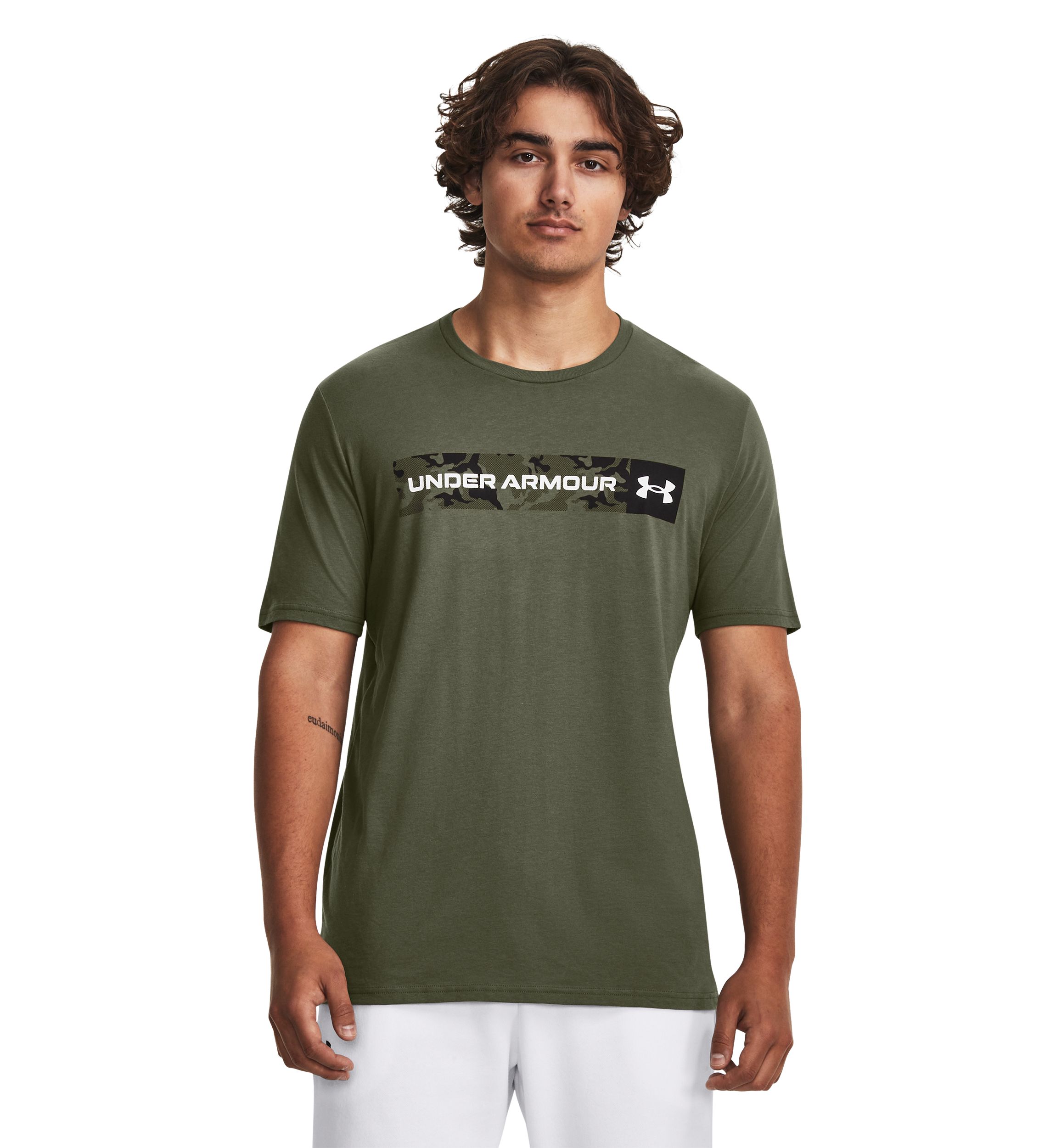 Camo Chest Stripe Graphic T-Shirt