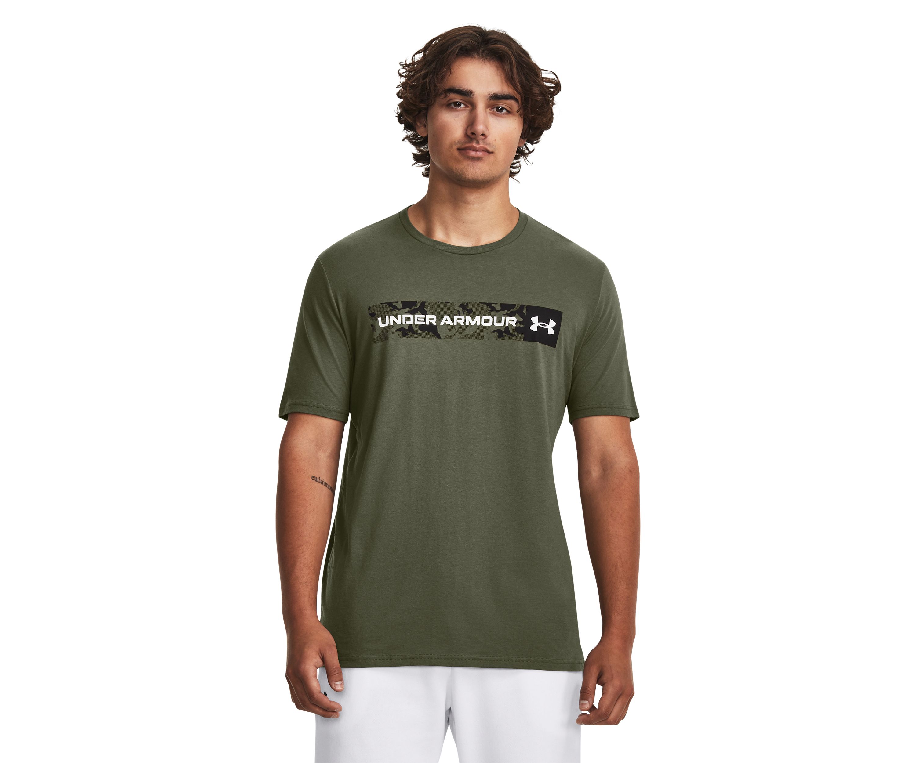 Camo Chest Stripe Graphic T-Shirt