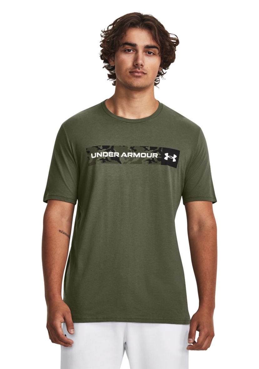 Camo Chest Stripe Graphic T-Shirt