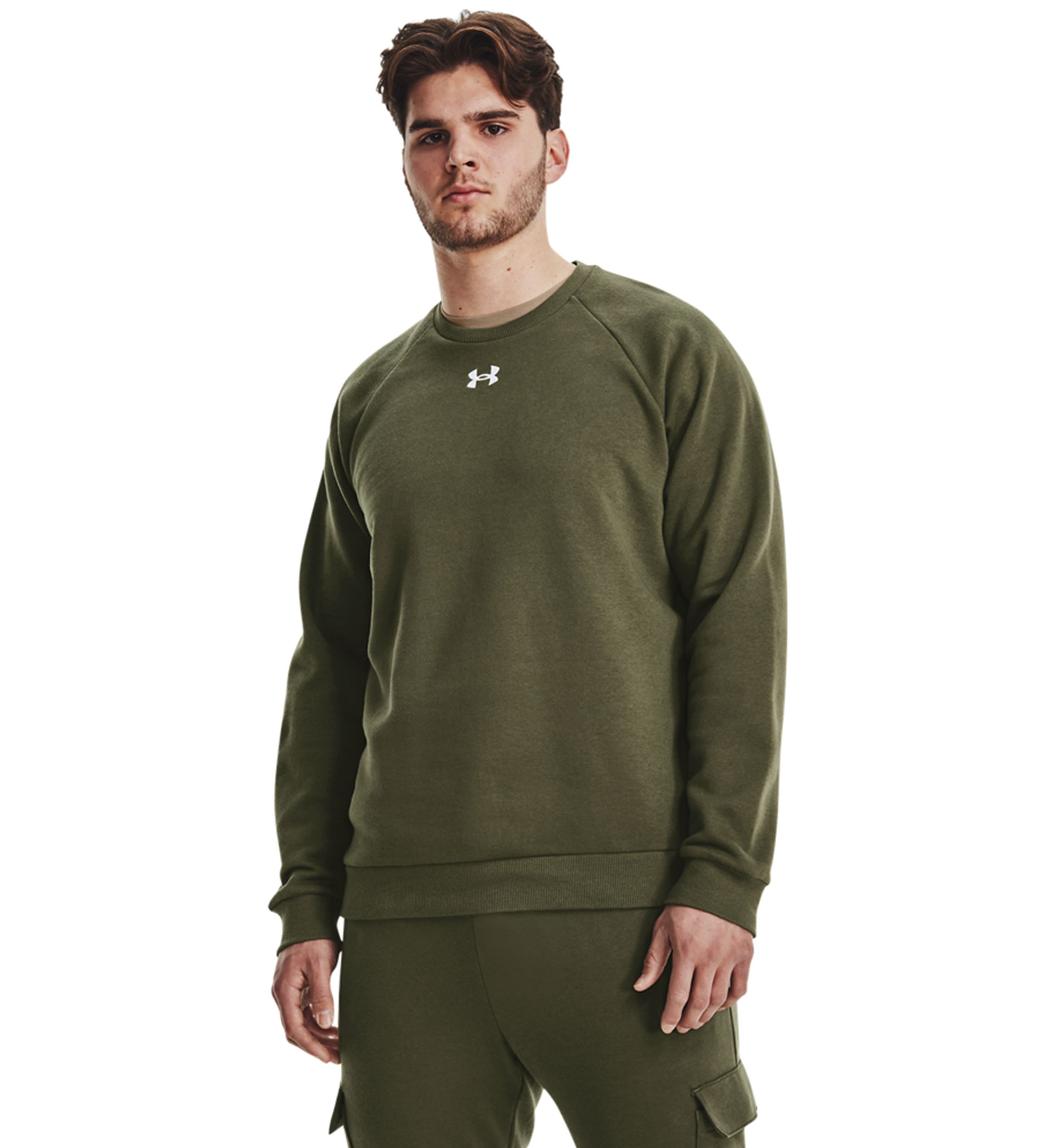 Mens UA Rival Fleece Crew Neck Pullover