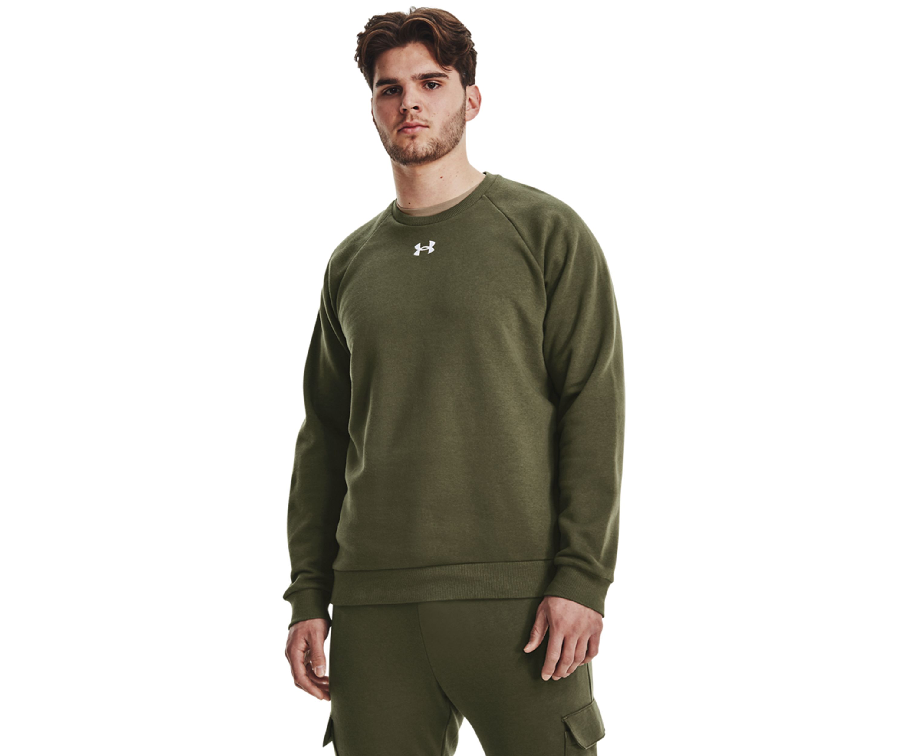 Mens UA Rival Fleece Crew Neck Pullover
