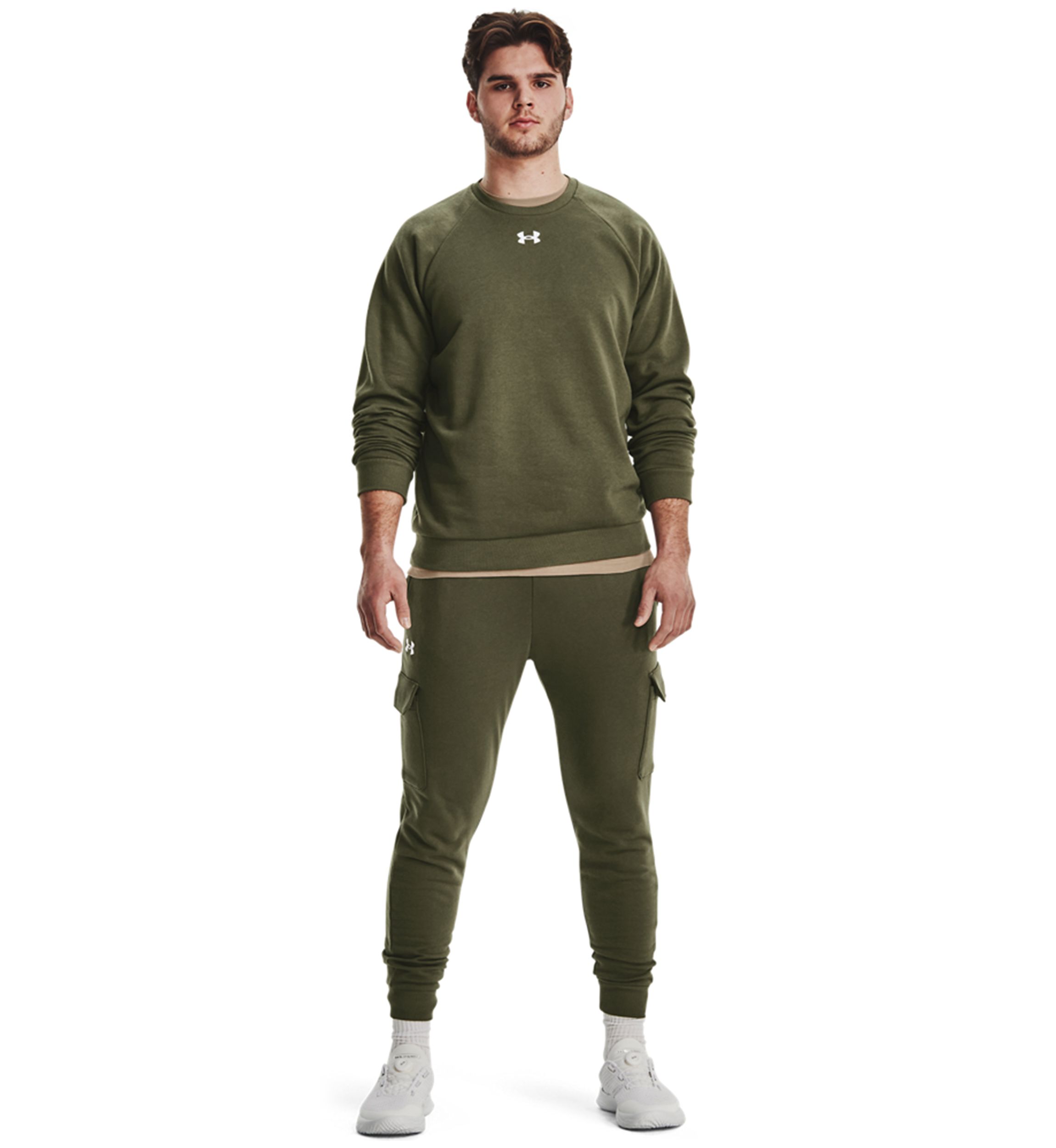 Mens UA Rival Fleece Crew Neck Pullover