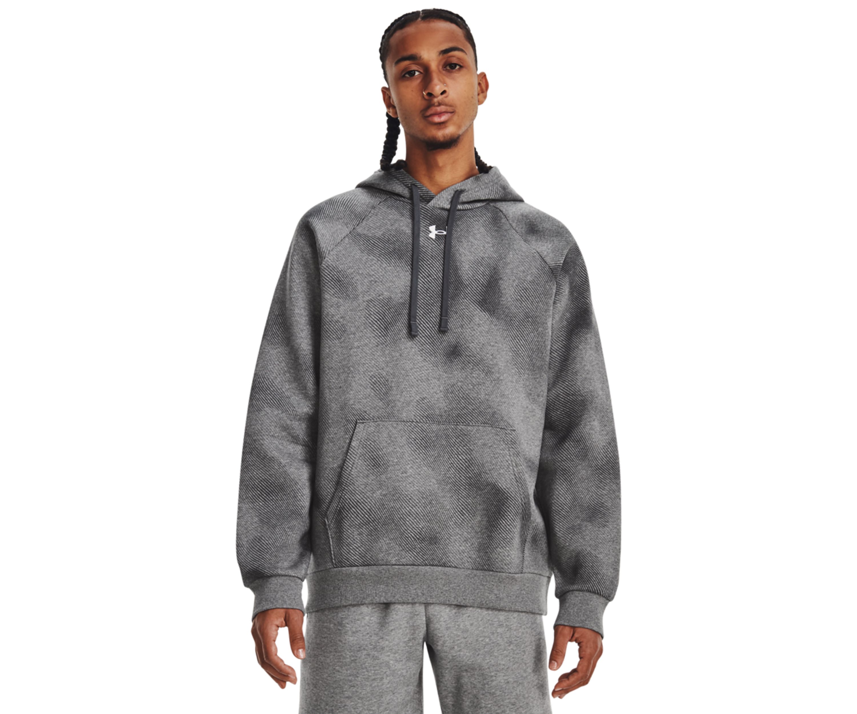 Mens UA Rival Fleece Printed Hoodie