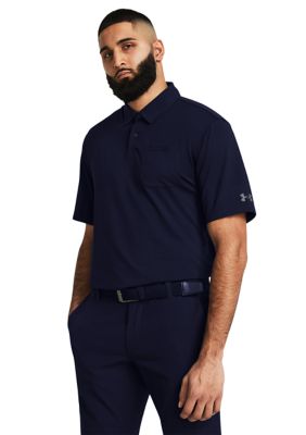 Under Armour Men's Matchplay Pocket Polo Shirt, Navy Blue, Medium