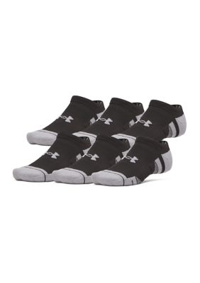Under Armour Men's Performance Tech No Show Socks - 6 Pack, Black, Large
