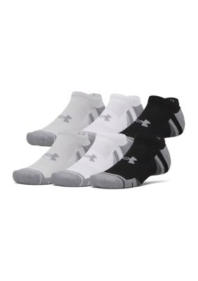 Under Armour Men's Performance Tech No Show Socks - 6 Pack, Black, Large
