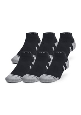 Under Armour Men's Performance Techâ¢ Unisex 6-Pack Low Socks, Black, Large