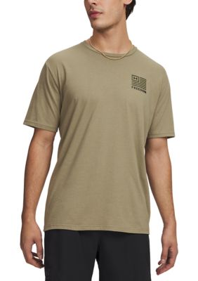 Under Armour Men's Freedom Left Chest T-Shirt, Tan, 2XL