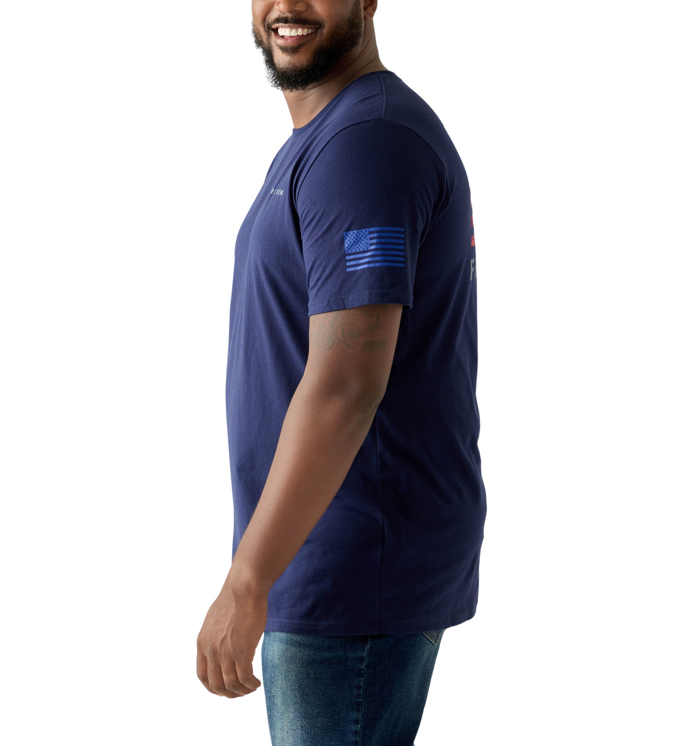 Big & Tall Short Sleeve Freedom Banner Graphic T-Shirt