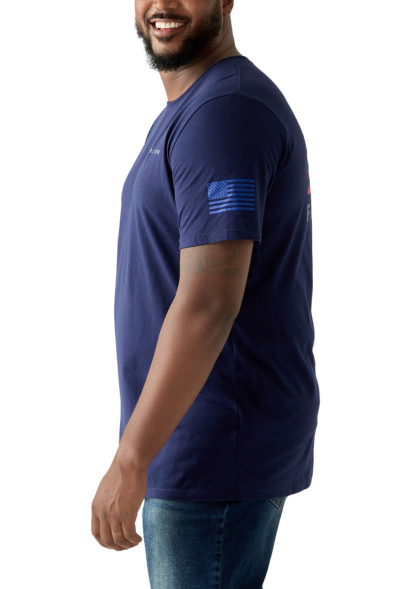 Big & Tall Short Sleeve Freedom Banner Graphic T-Shirt