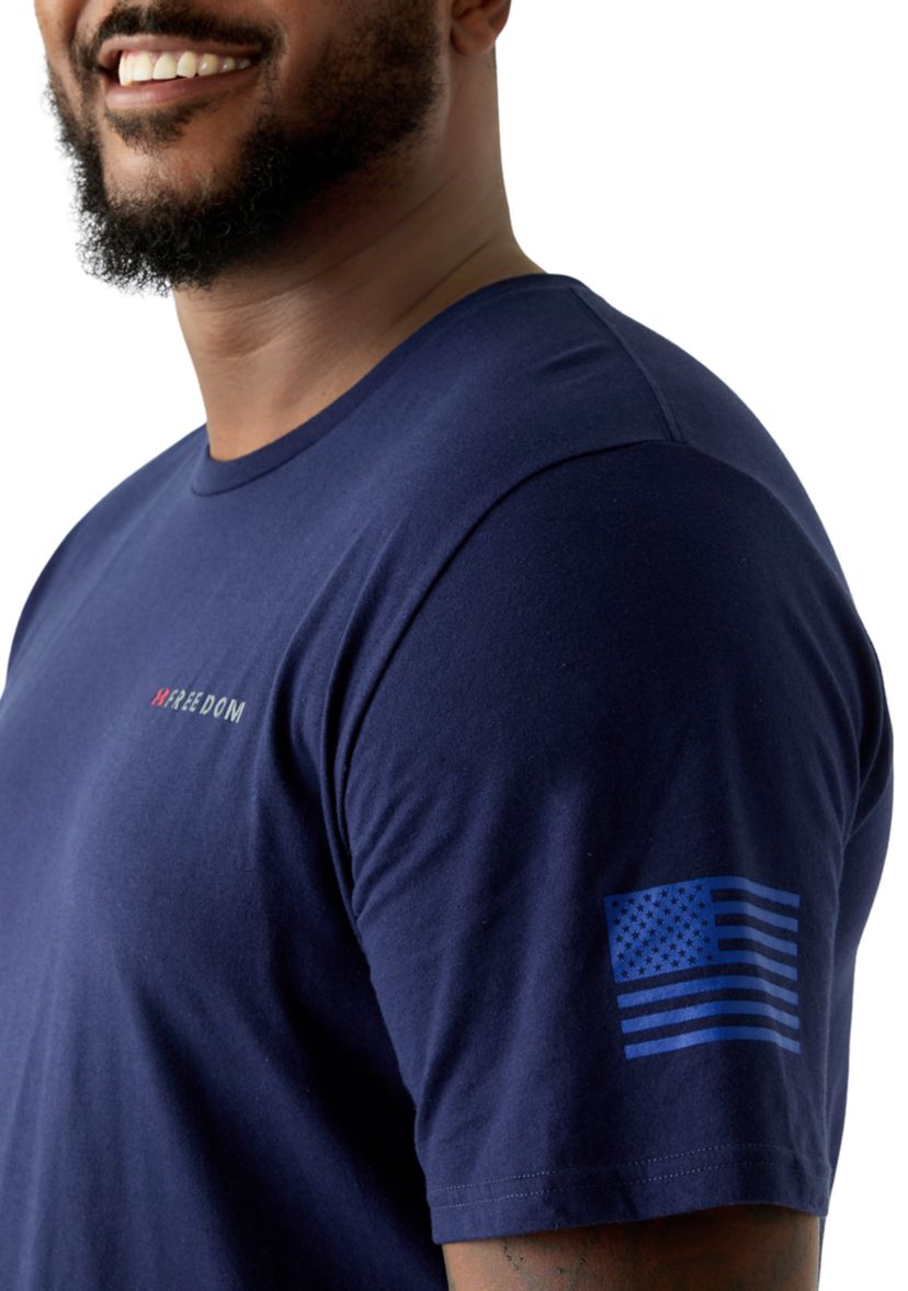 Big & Tall Short Sleeve Freedom Banner Graphic T-Shirt