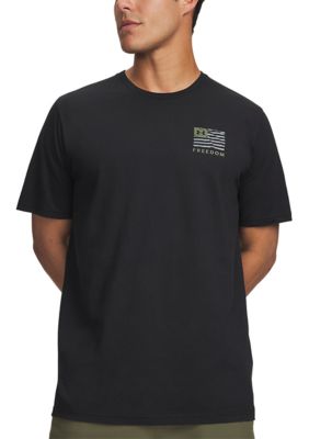 Under Armour Men's Big & Tall Short Sleeve Freedom Flag USA Shirt, Black, 3XL