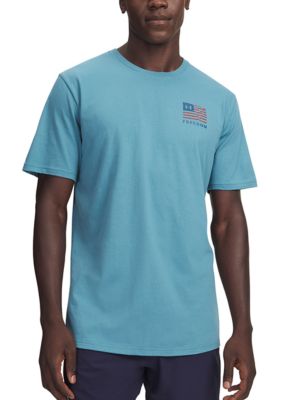 Under Armour Men's Big & Tall Short Sleeve Freedom Flag USA Shirt, Blue, 3XL