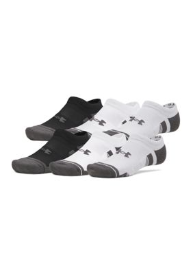 Under Armour Men's Performance Techâ¢ Unisex 6-Pack No Show Socks, Gray, Large