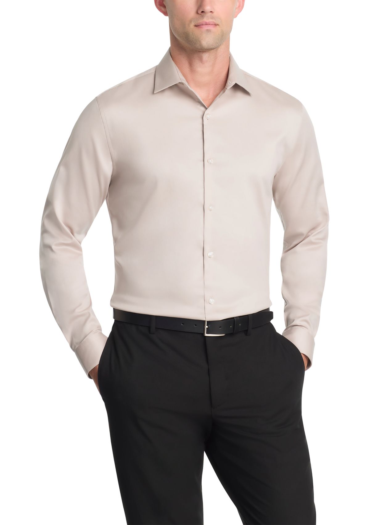 Mens Techni-Cole Stretch Slim Fit Dress Shirt