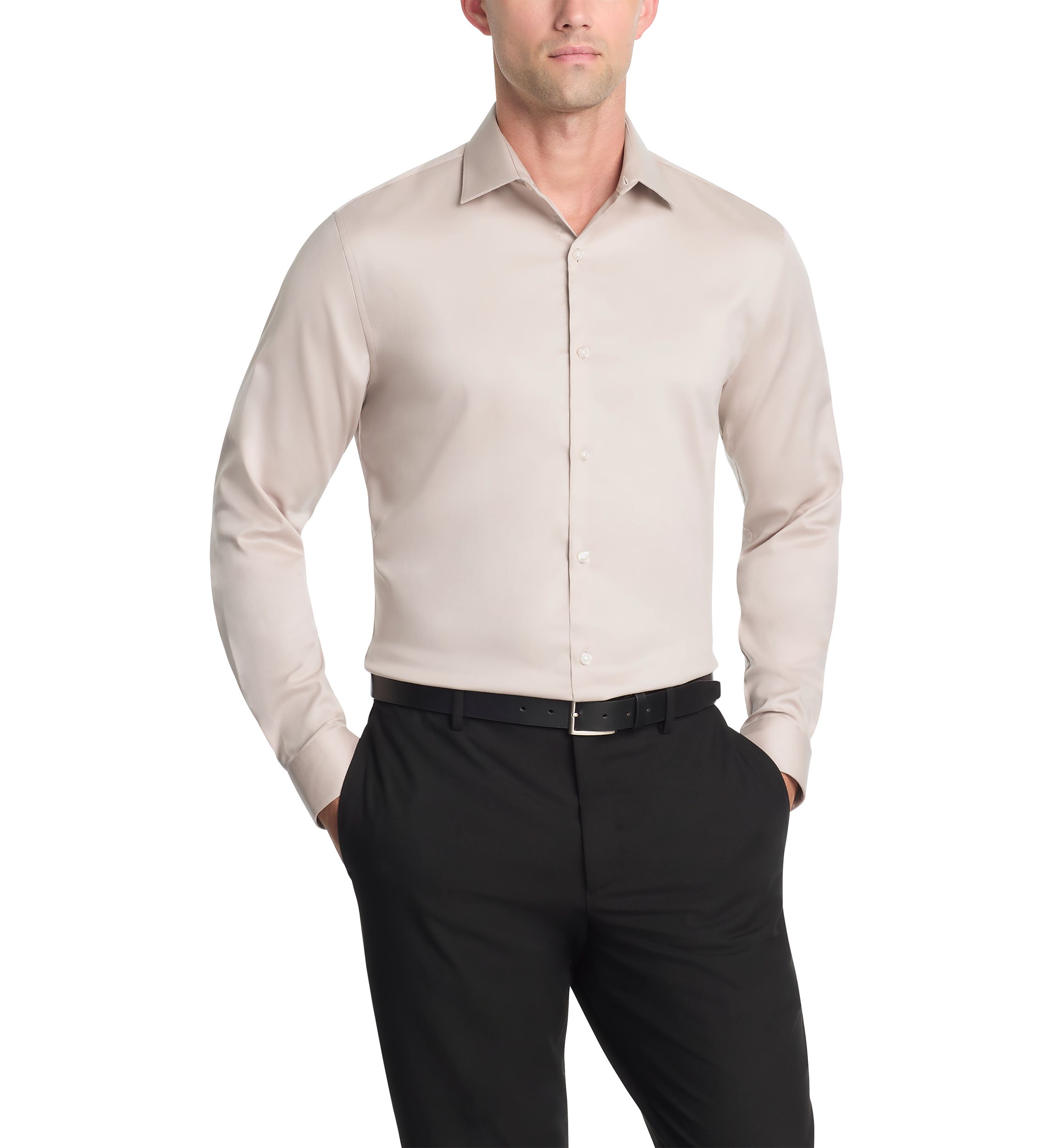 Mens Techni-Cole Stretch Slim Fit Dress Shirt