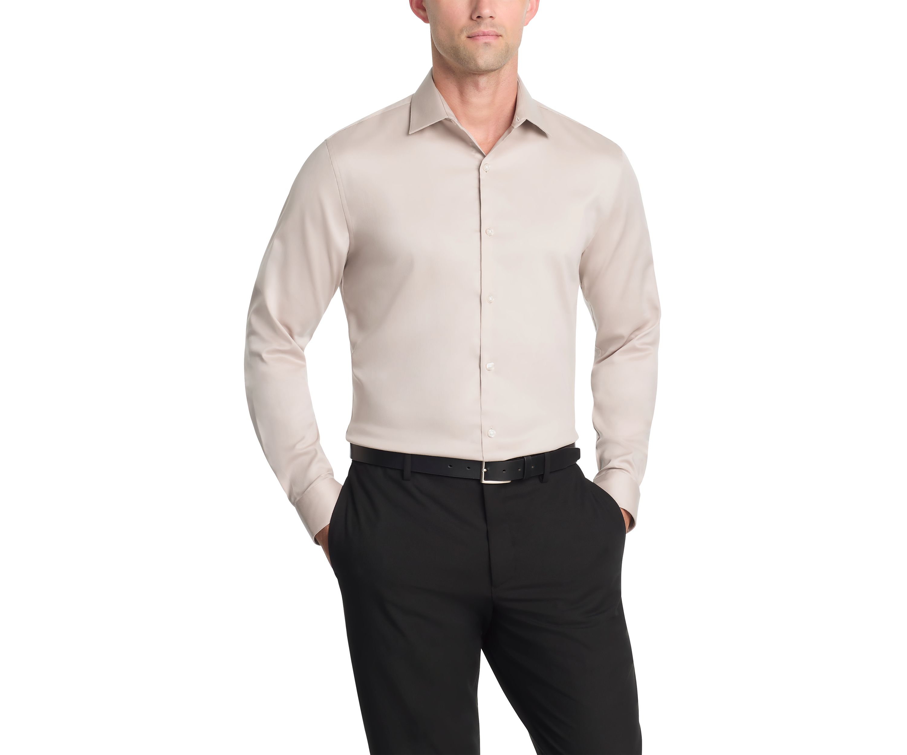 Mens Techni-Cole Stretch Slim Fit Dress Shirt
