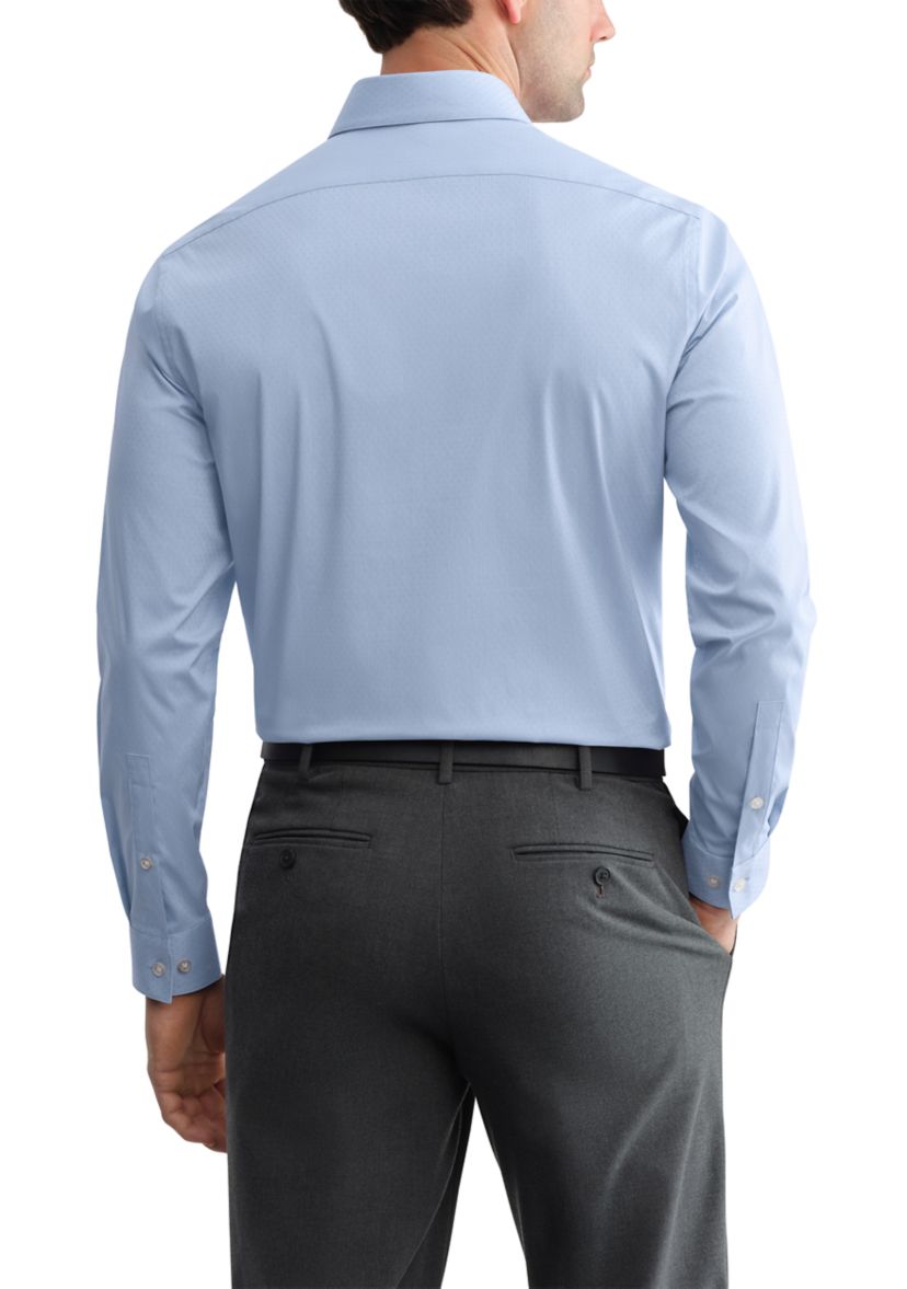 Kenneth Cole | Reaction - Slim Fit Flex Stretch Dress Shirt in BLUE STRIPE, Size: 17-17.5/32