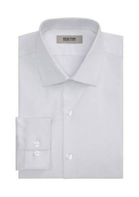 Kenneth Cole Reaction Men's Techni-Cole, Slim Fit Dress Shirt, White, 15 - 15.5 32/33