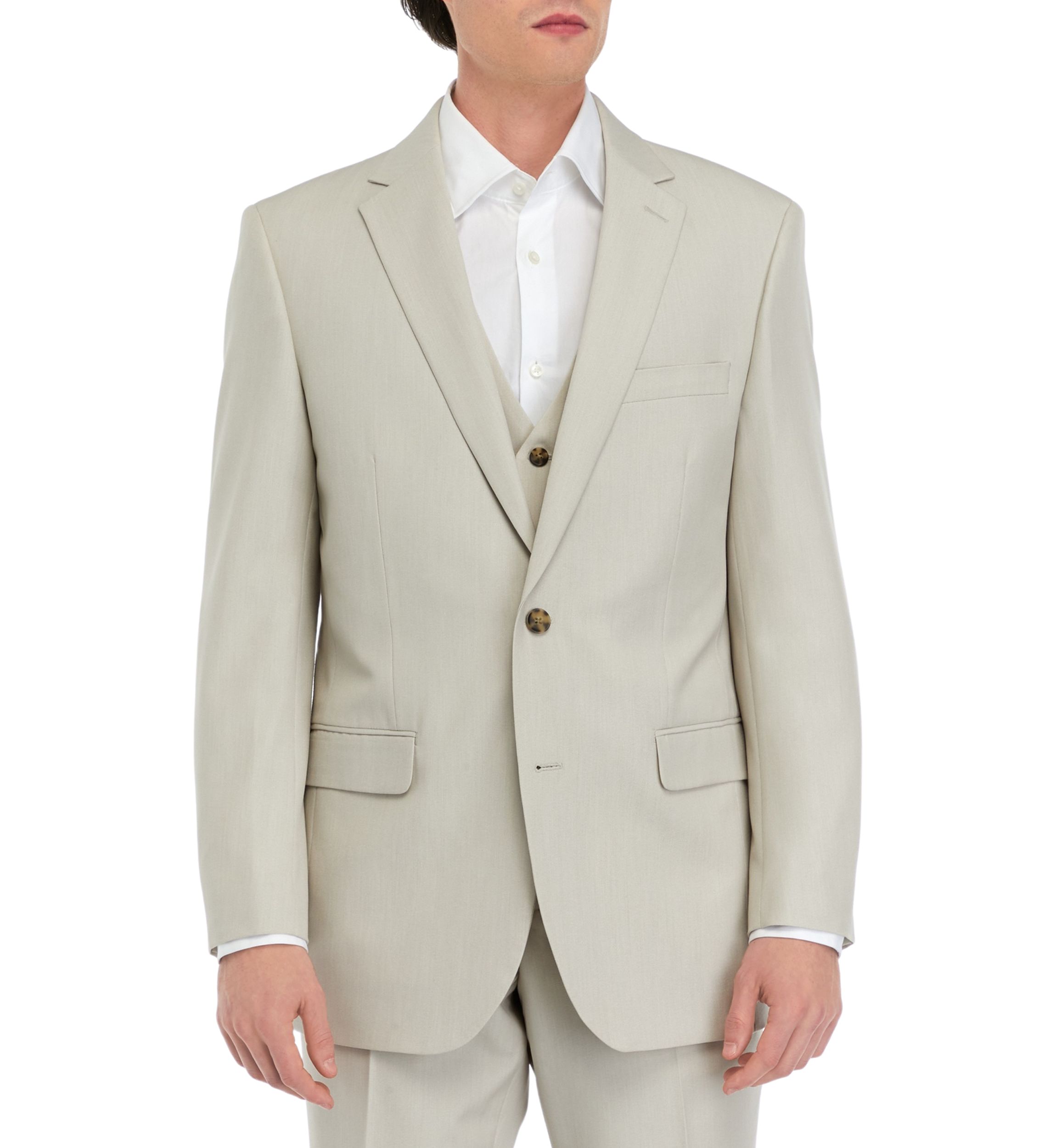 Tan Tonal Solid Suit Coat