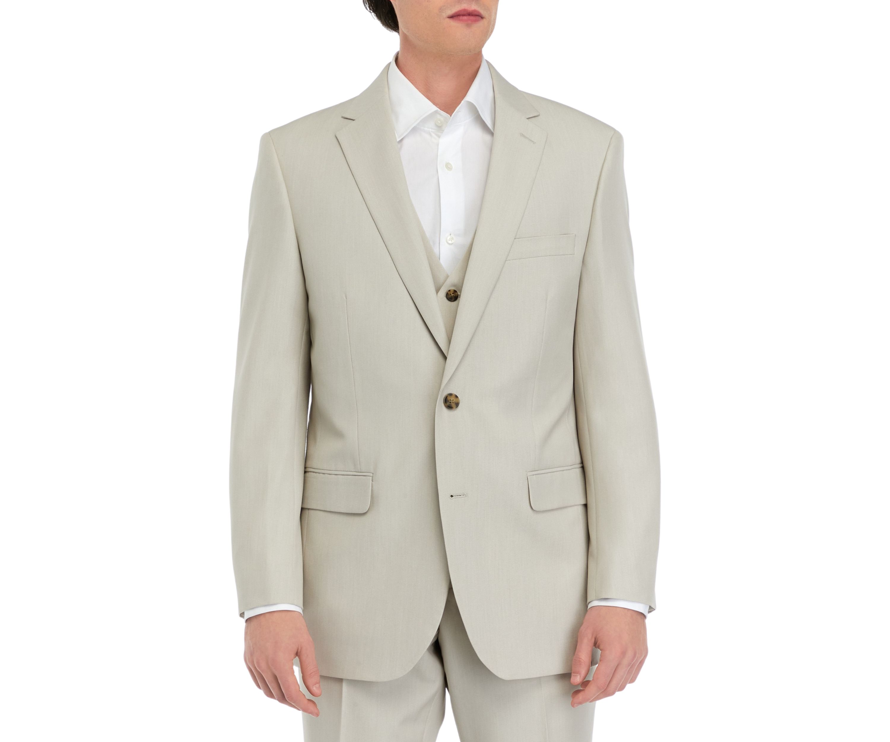 Tan Tonal Solid Suit Coat