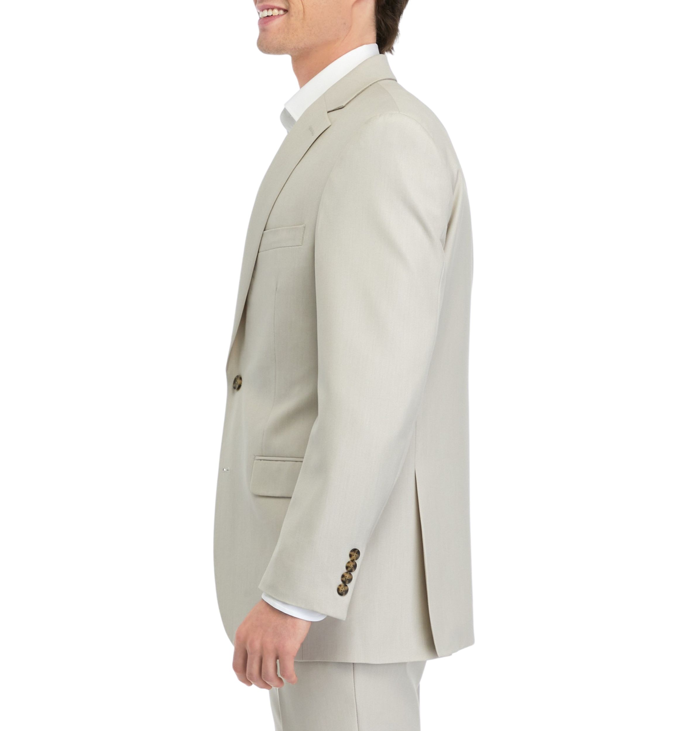 Tan Tonal Solid Suit Coat