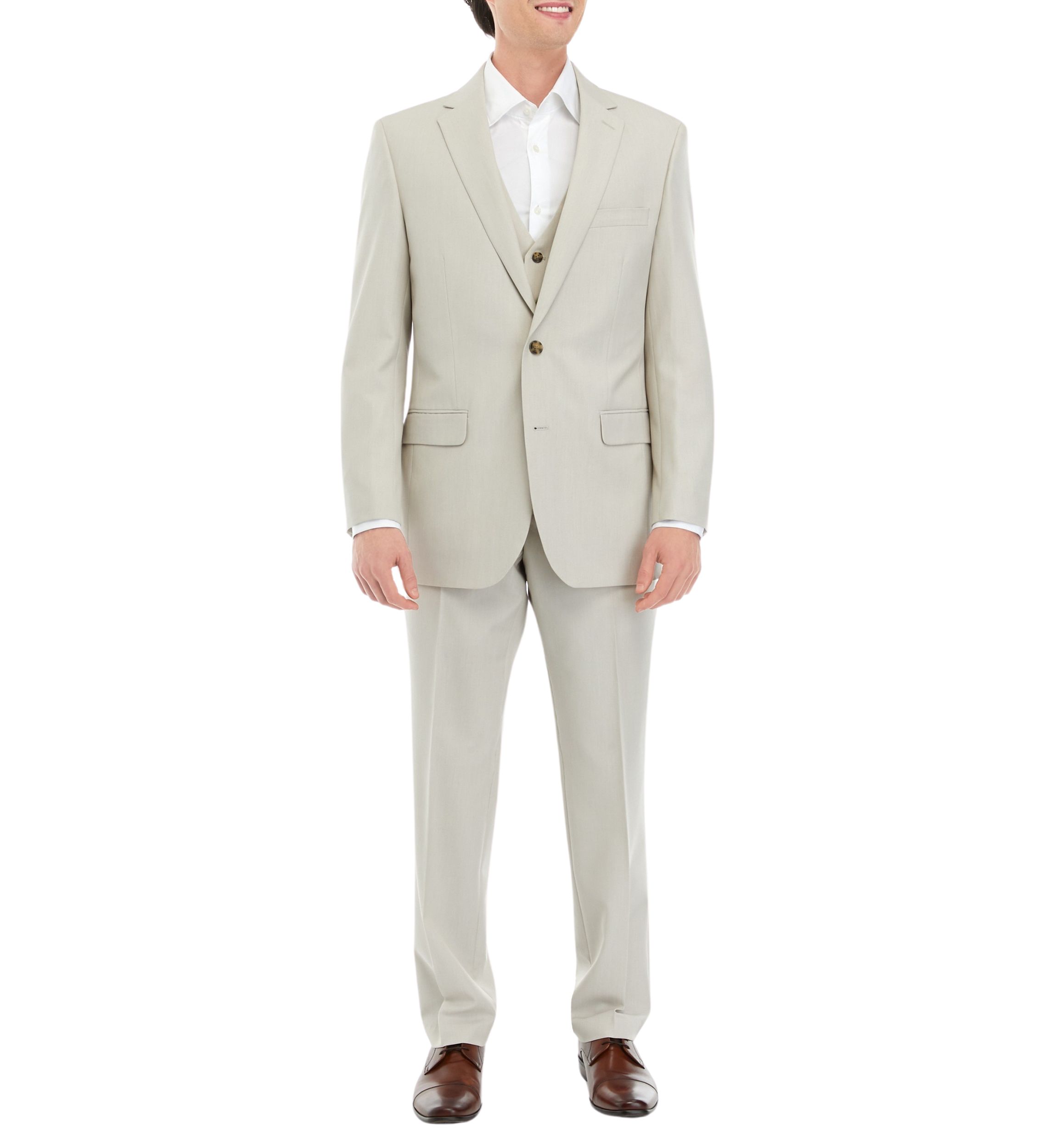 Tan Tonal Solid Suit Coat