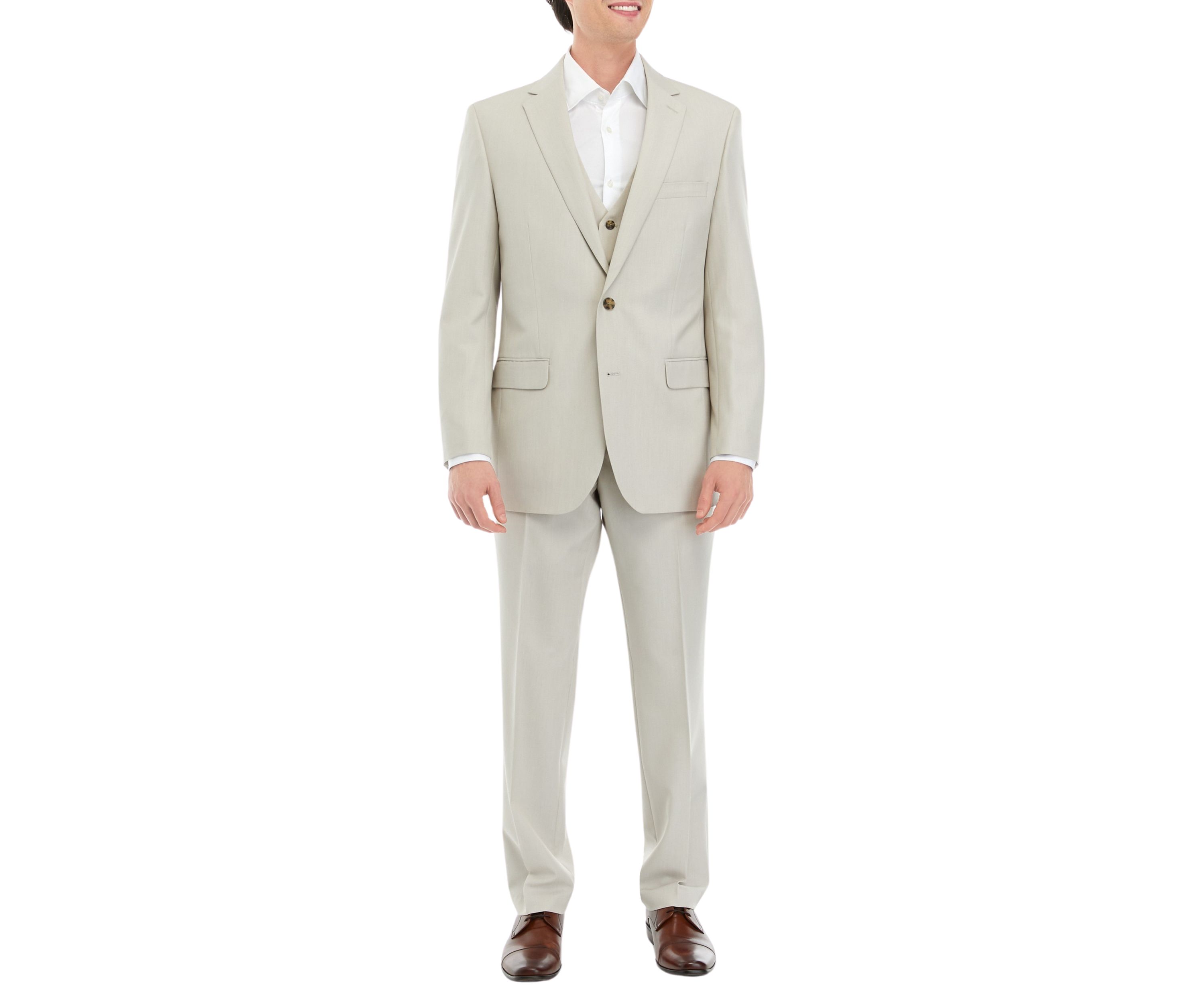 Tan Tonal Solid Suit Coat