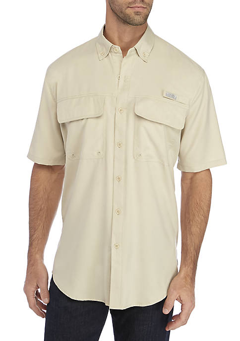 Ocean & Coast® Solid Short Sleeve Fishing Shirt | belk