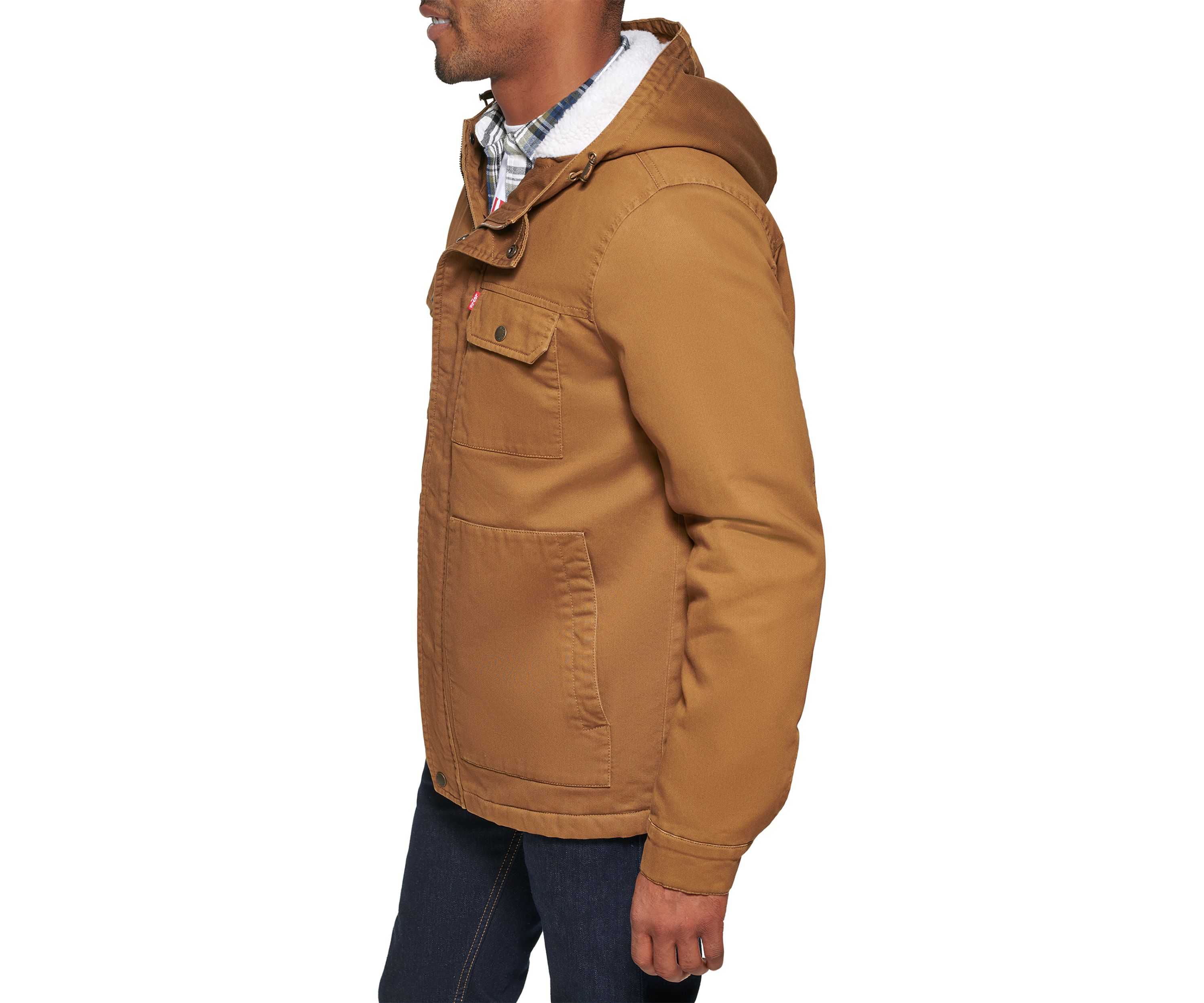 Mens Bedford Corduroy Workwear Jacket With Sherpa Lined Hood