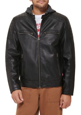 Levi's Men's Quilted Faux Leather Racer Jacket