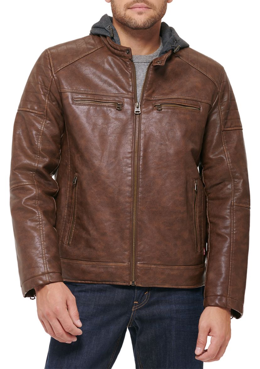 Levi's® Men's Quilted Faux Leather Racer Jacket | Belk