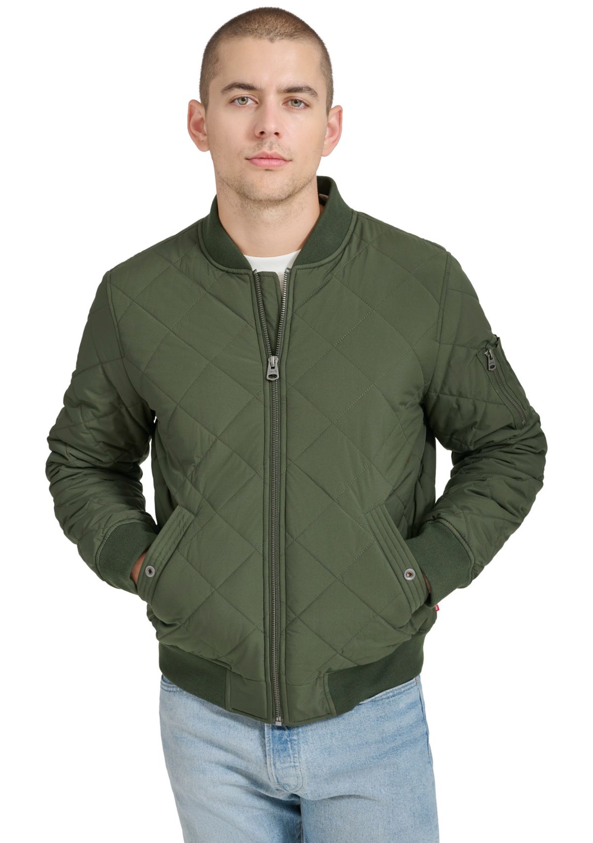 Mens Quilted Bomber Jacket 