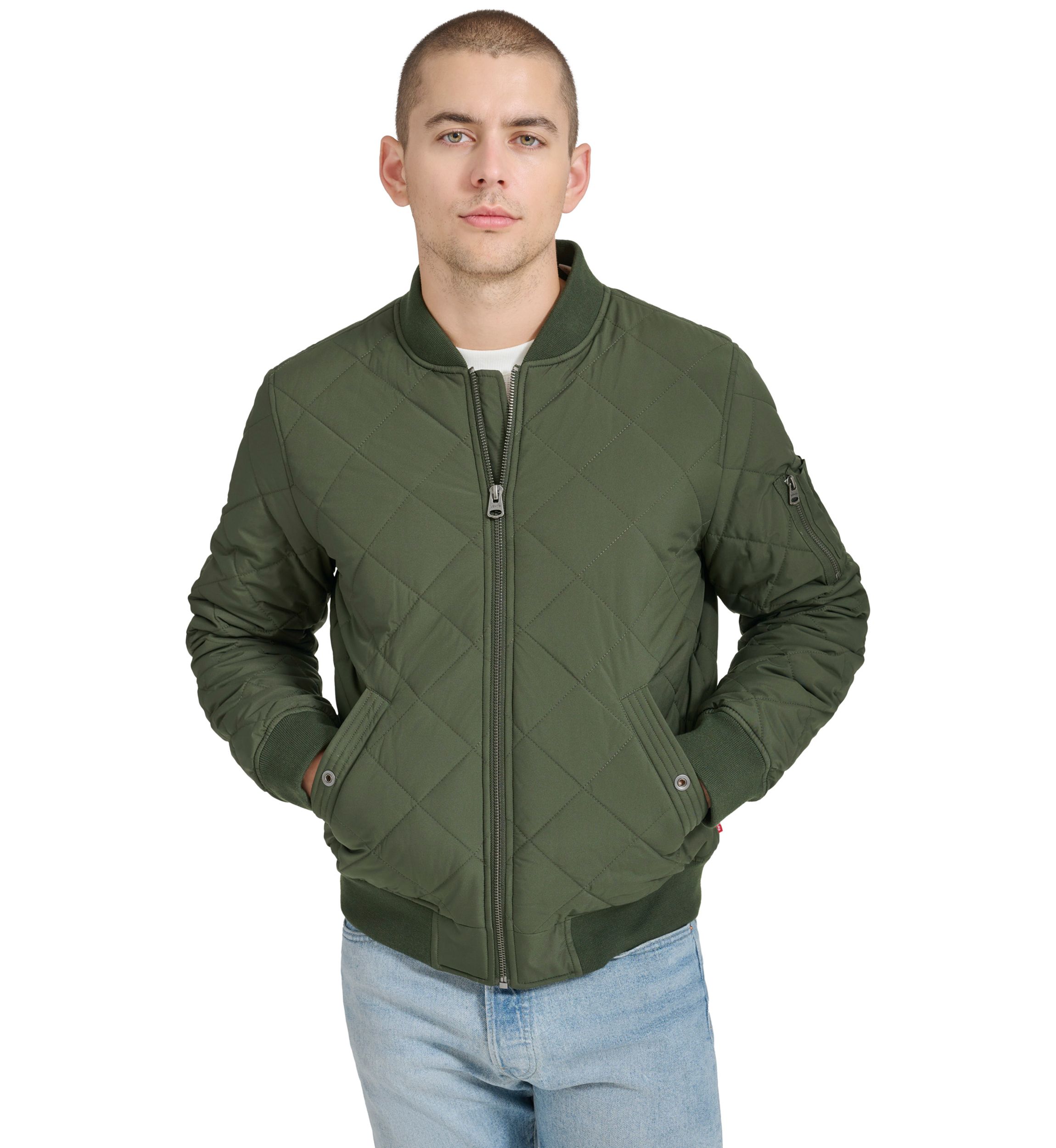 Mens Quilted Bomber Jacket 