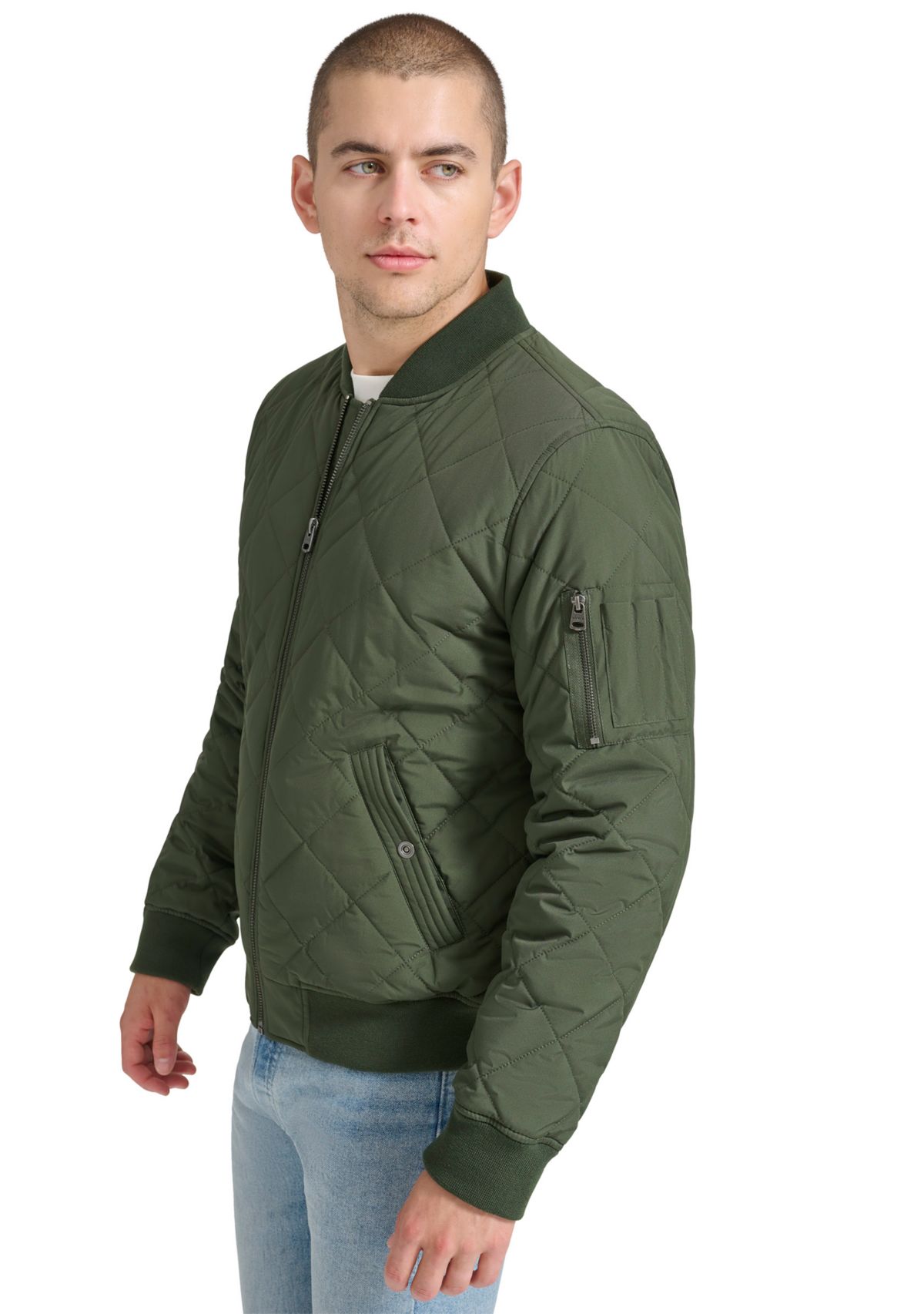 Mens Quilted Bomber Jacket 
