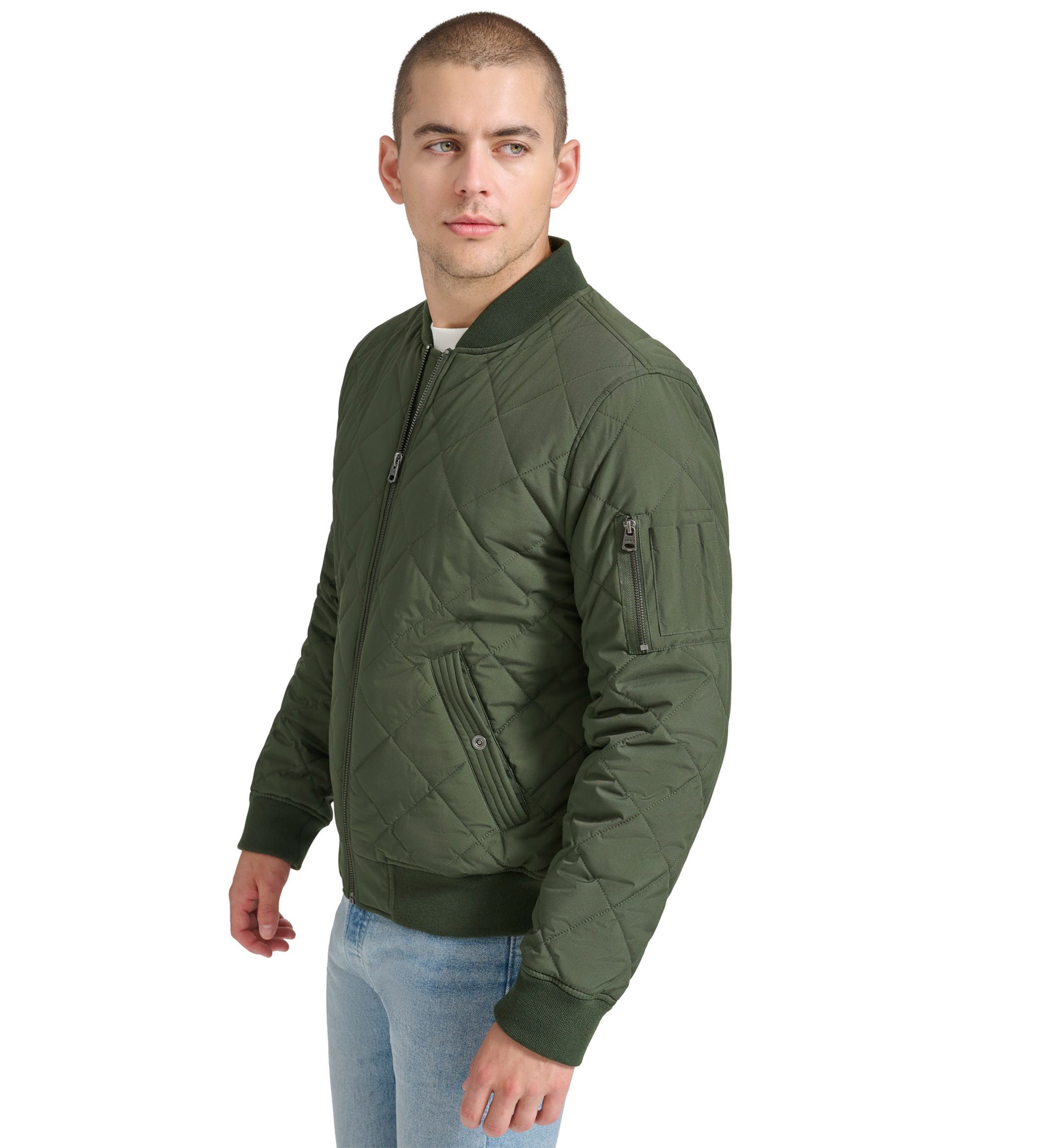 Mens Quilted Bomber Jacket 