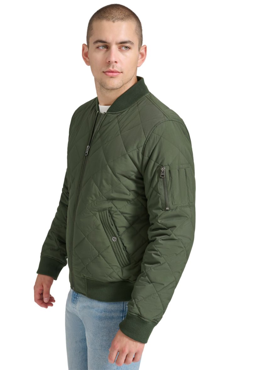Mens Quilted Bomber Jacket 