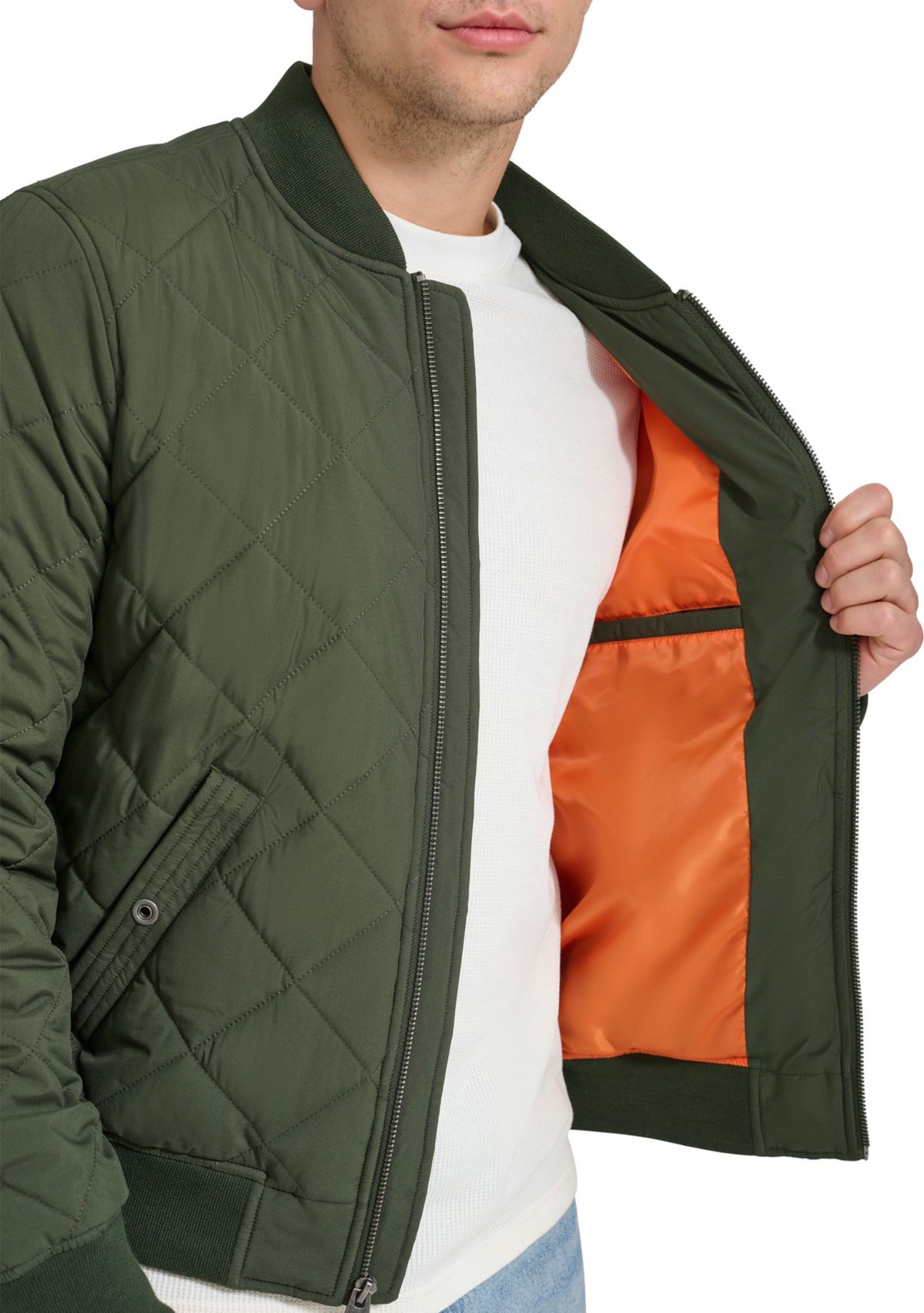 Mens Quilted Bomber Jacket 