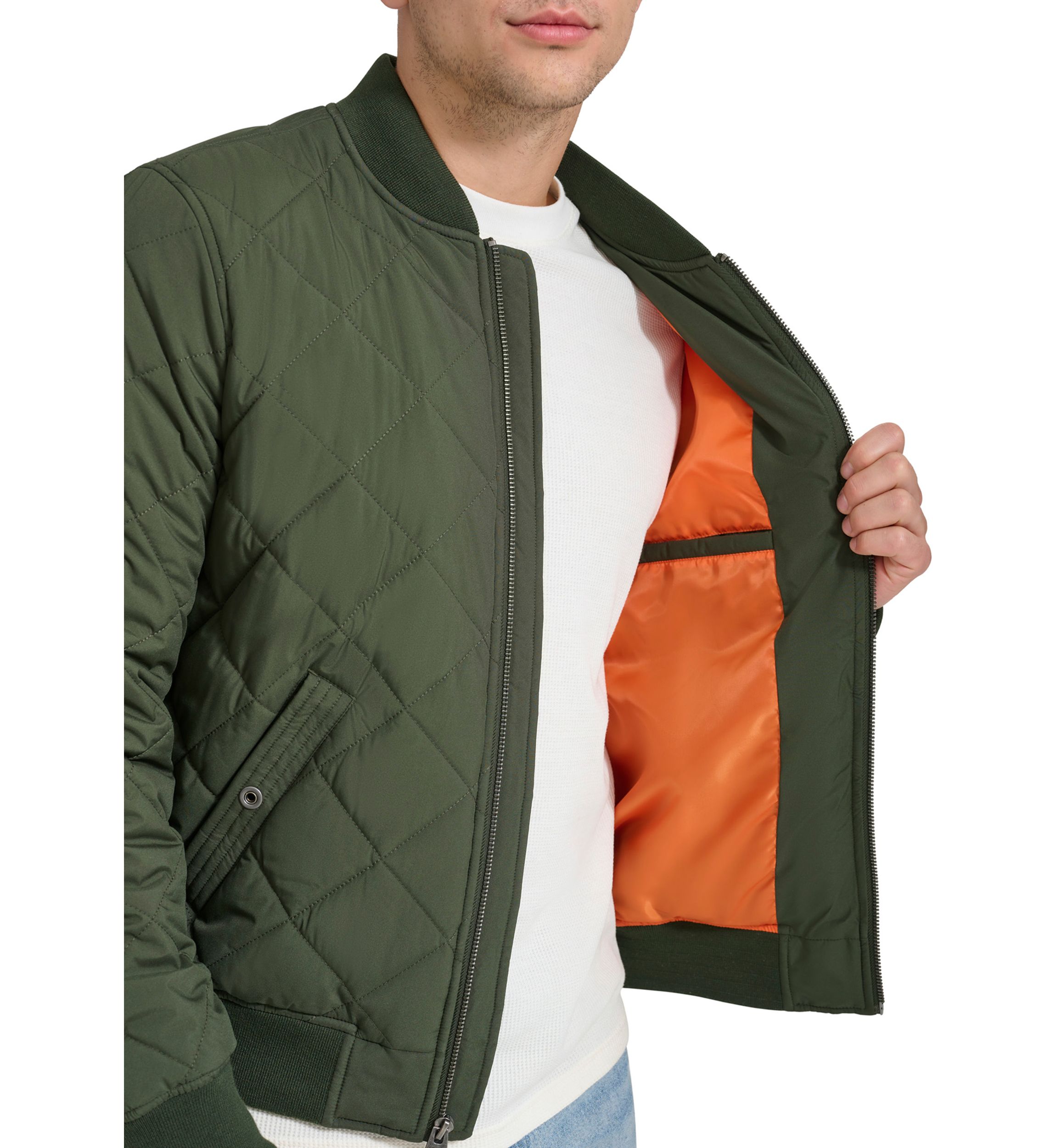 Mens Quilted Bomber Jacket 