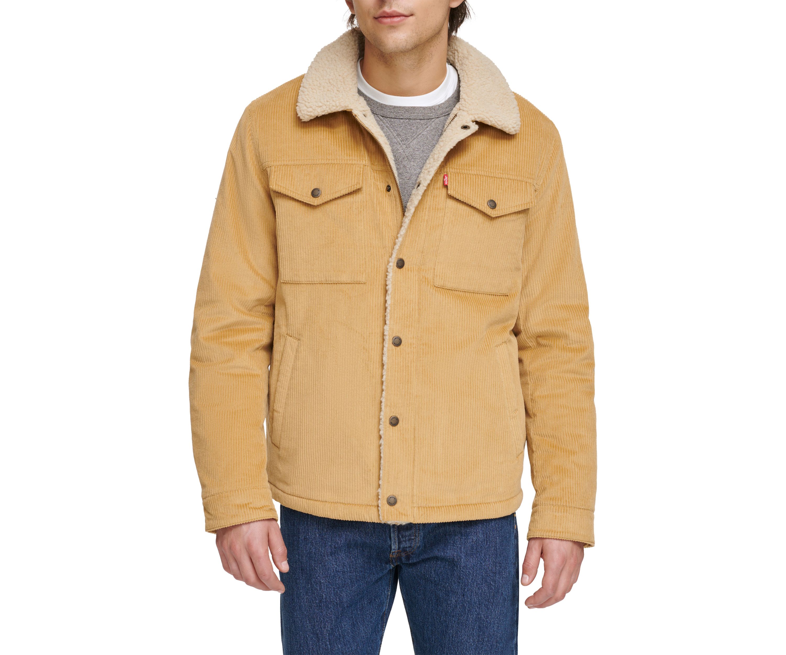 Mens Corduroy Jacket with Sherpa Lining and Collar