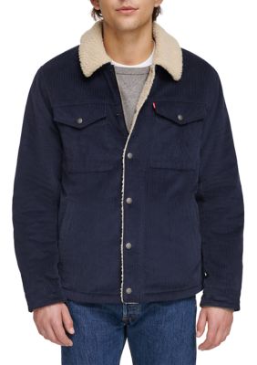 Mens Corduroy Jacket with Sherpa Lining and Collar