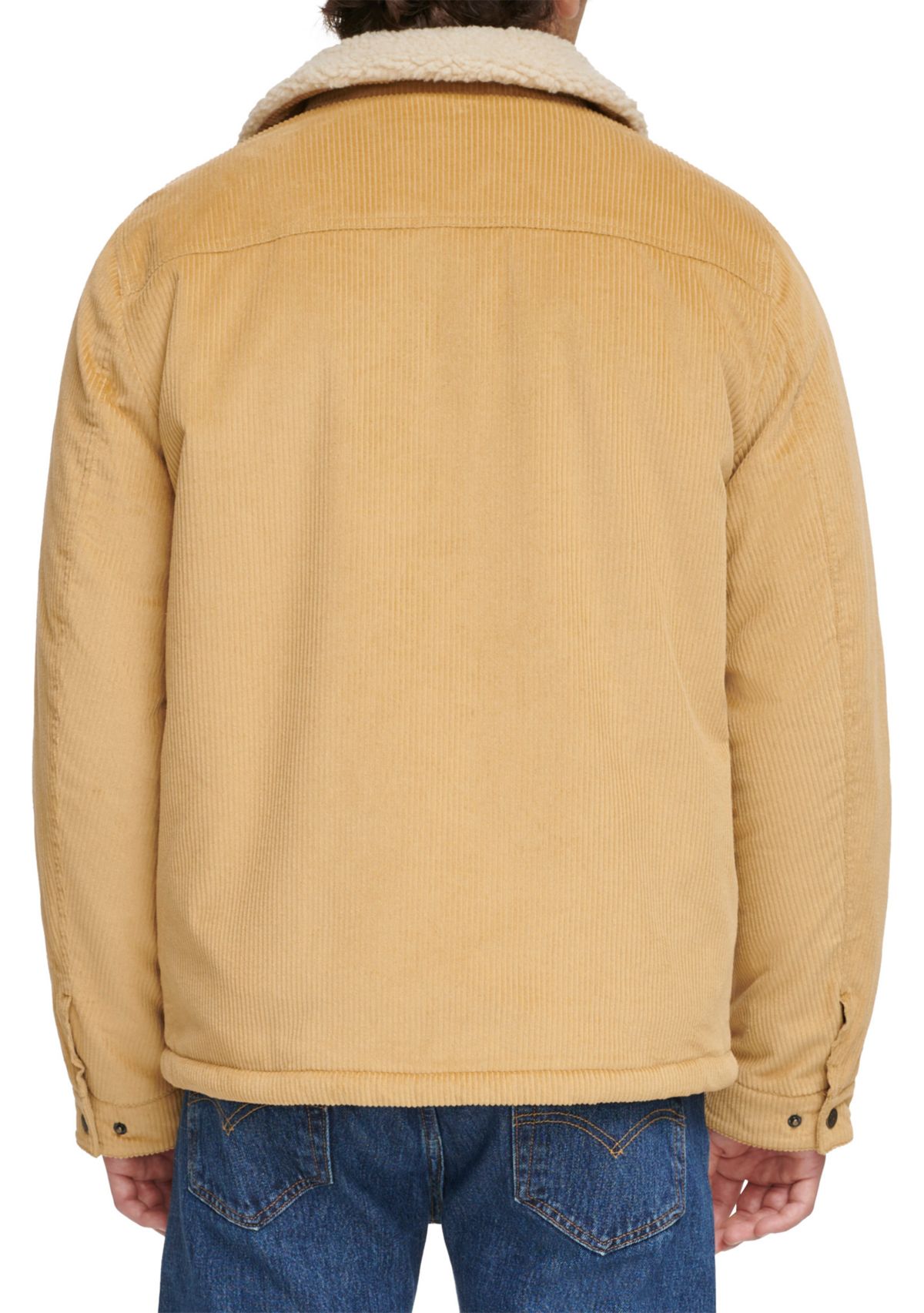 Mens Corduroy Jacket with Sherpa Lining and Collar