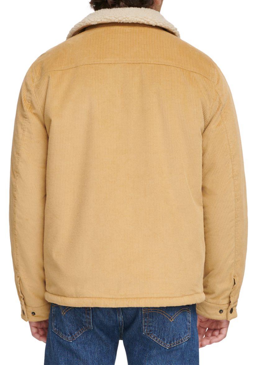 Mens Corduroy Jacket with Sherpa Lining and Collar