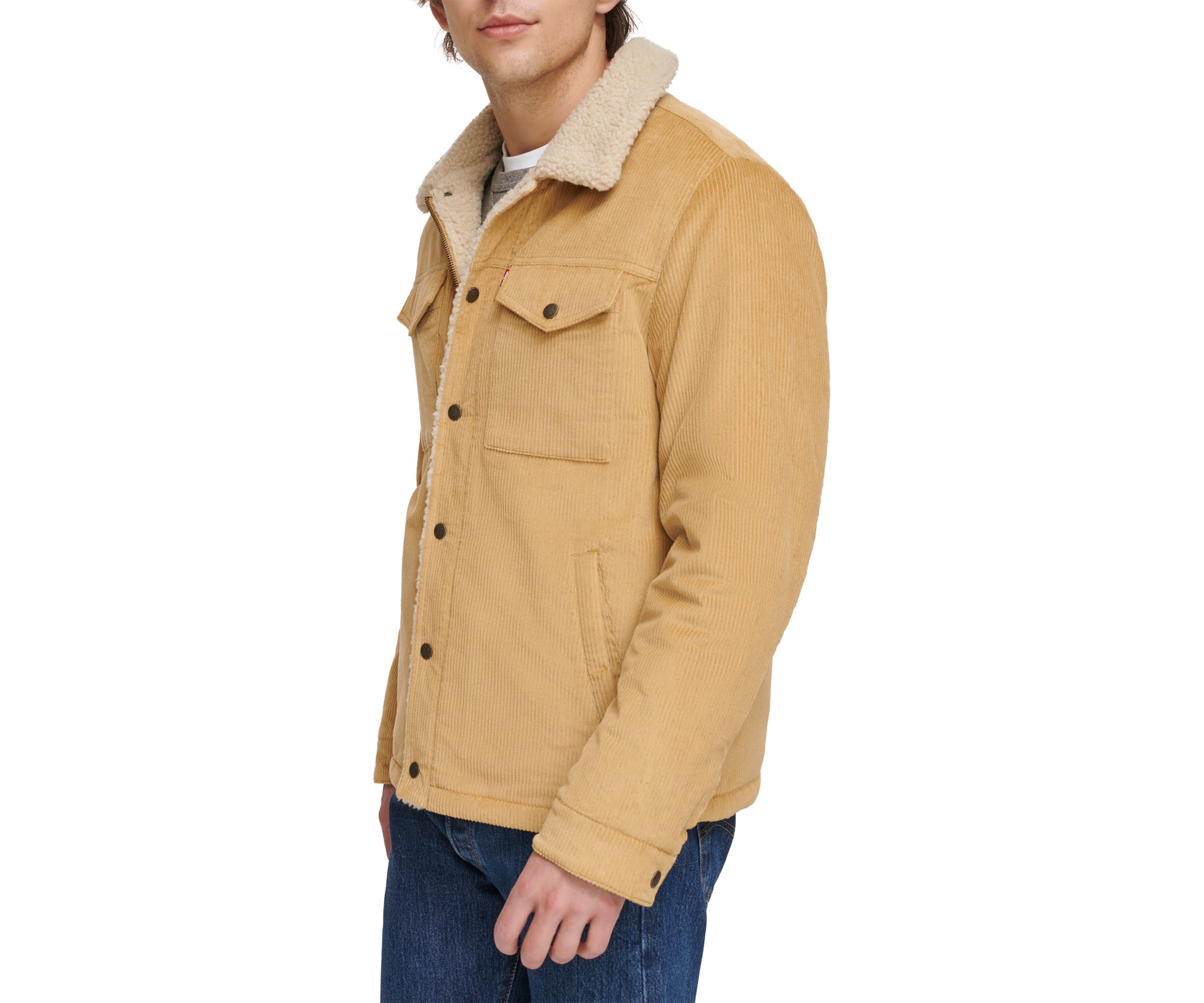 Mens Corduroy Jacket with Sherpa Lining and Collar